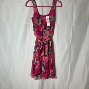 Maggy London Pink and Purple Floral Mini Dress